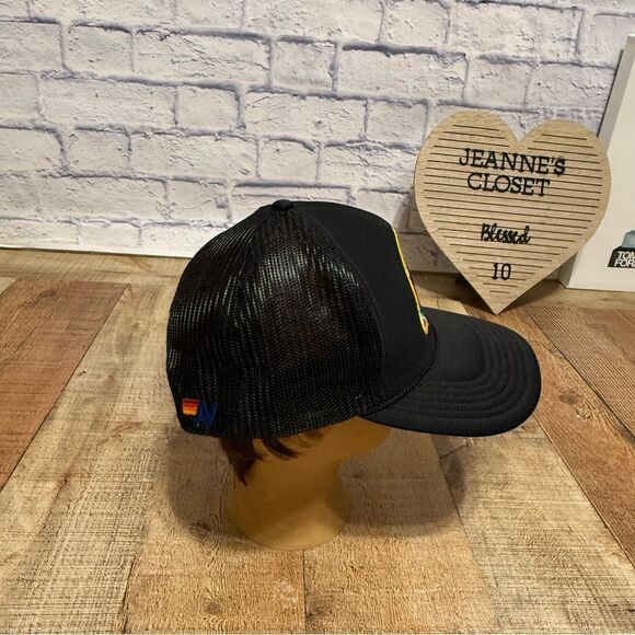 Rare Aviator Nation Trucker Hat Surf Venice Malibu Black Snapback Hat Cap main image 9